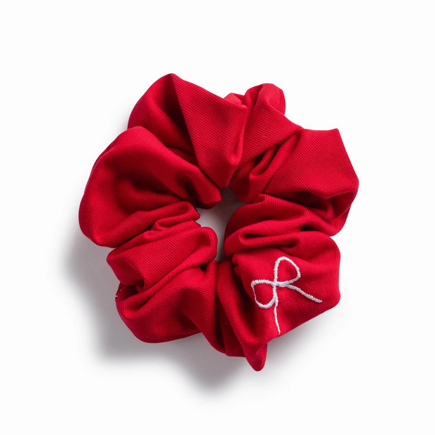 Marshmallow Signature Bow Logo Scrunchie - Red | Hair Scrunchies | Hair Ties | Hair Accessory for Girls for Any Occasion