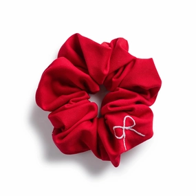 Marshmallow Signature Bow Logo Scrunchie - Red | Hair Scrunchies | Hair Ties | Hair Accessory for Girls for Any Occasion