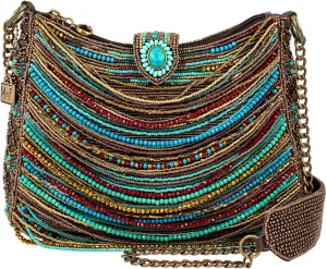 Mary Frances Confetti Sway with Me Beaded Crossbody Handbag – Boho Chic Purse with Vibrant Color Pop, Multicolor