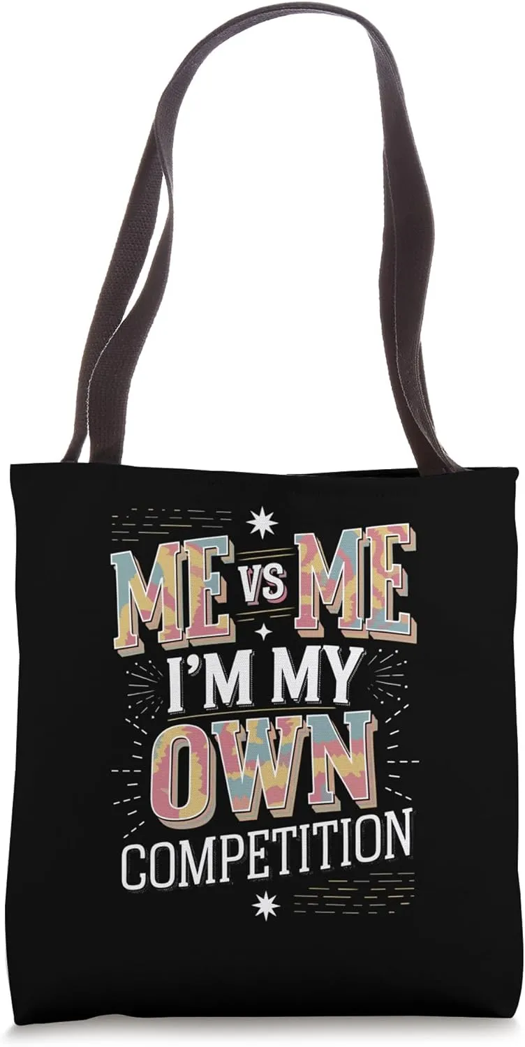 Me vs Me Motivational Mindset Design Tote Bag