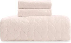 Mellanni Oversized King Velvet Quilt Set - Bedding Cover with Shams - Ultrasonic Quilting Technology - 3 Piece Oversized Quilt Set - Bedspreads & Coverlets (King/California-King, Blush Pink)
