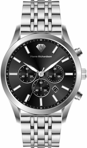 Men’s Luxury Watch PR2320 – Silver Stainless Steel Quartz, 44mm, 5ATM Water Resistant, Scratch-Resistant Sapphire Crystal Glass
