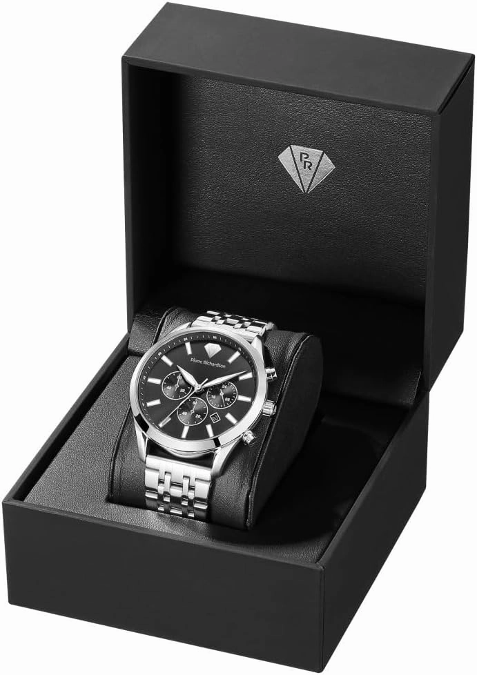 Men’s Luxury Watch PR2320 – Silver Stainless Steel Quartz, 44mm, 5ATM Water Resistant, Scratch-Resistant Sapphire Crystal Glass