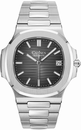 Men's Octagonal Automatic Watch - Mint Green Dial, Sapphire Crystal, Date, 316L Steel Bracelet