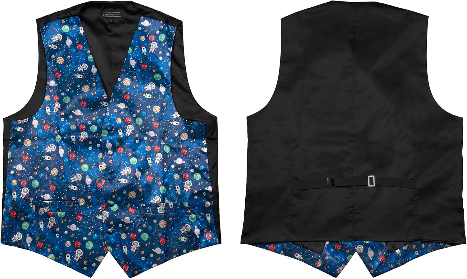 Mens Dress Vest Animal Skin Space Pattern Avocado Necktie Hanky Set