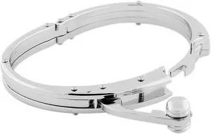 Men's Silver-Tone Handcuff Bracelet - Jewelry for Men, Unique Gift for Him, Durable & Stylish Accessory, Bold Handcuff Design, Perfect for Casual or Formal Wear, Ideal Birthday Gift
