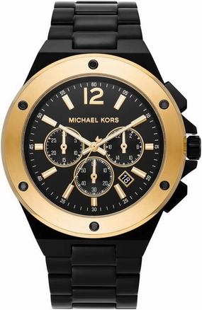 Michael Kors Watches Men's Lennox Quartz Watch with Stainless Steel Strap, Black, 24 (Model: MK8941)
