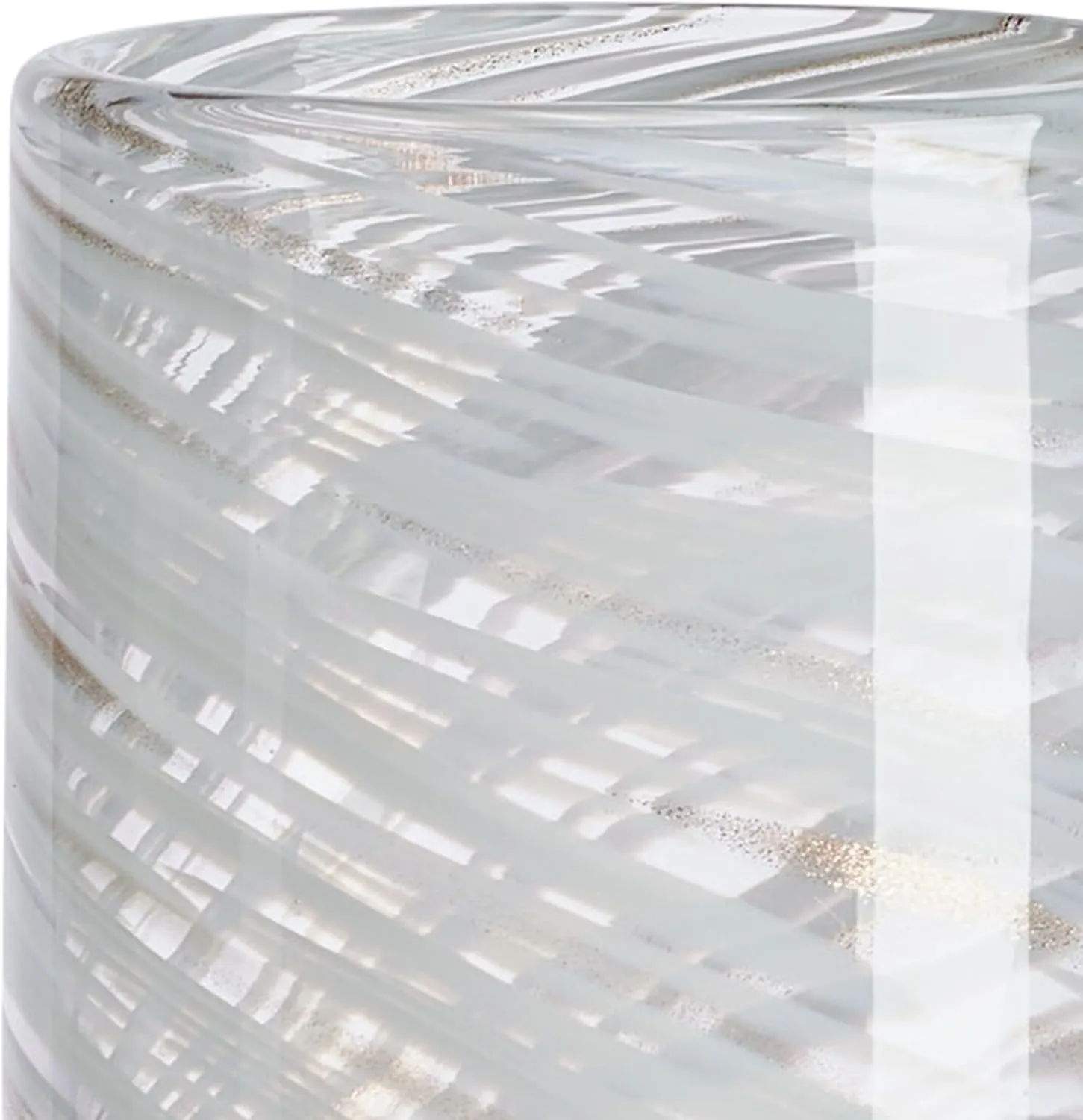Mikasa Color Swirl White Gray Set of 4 Highball Tall Beverage Glasses, 18 ounces