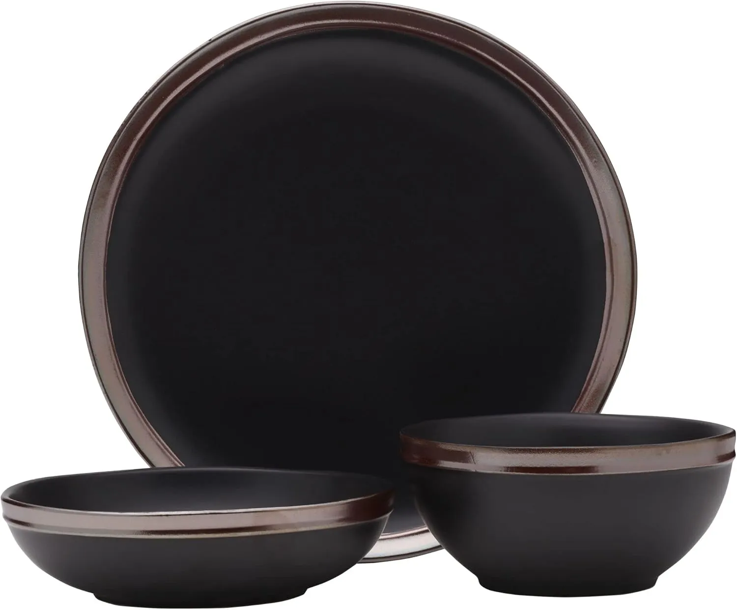 Mikasa Miller 12 Piece Dinnerware Set, Service for 4, Black