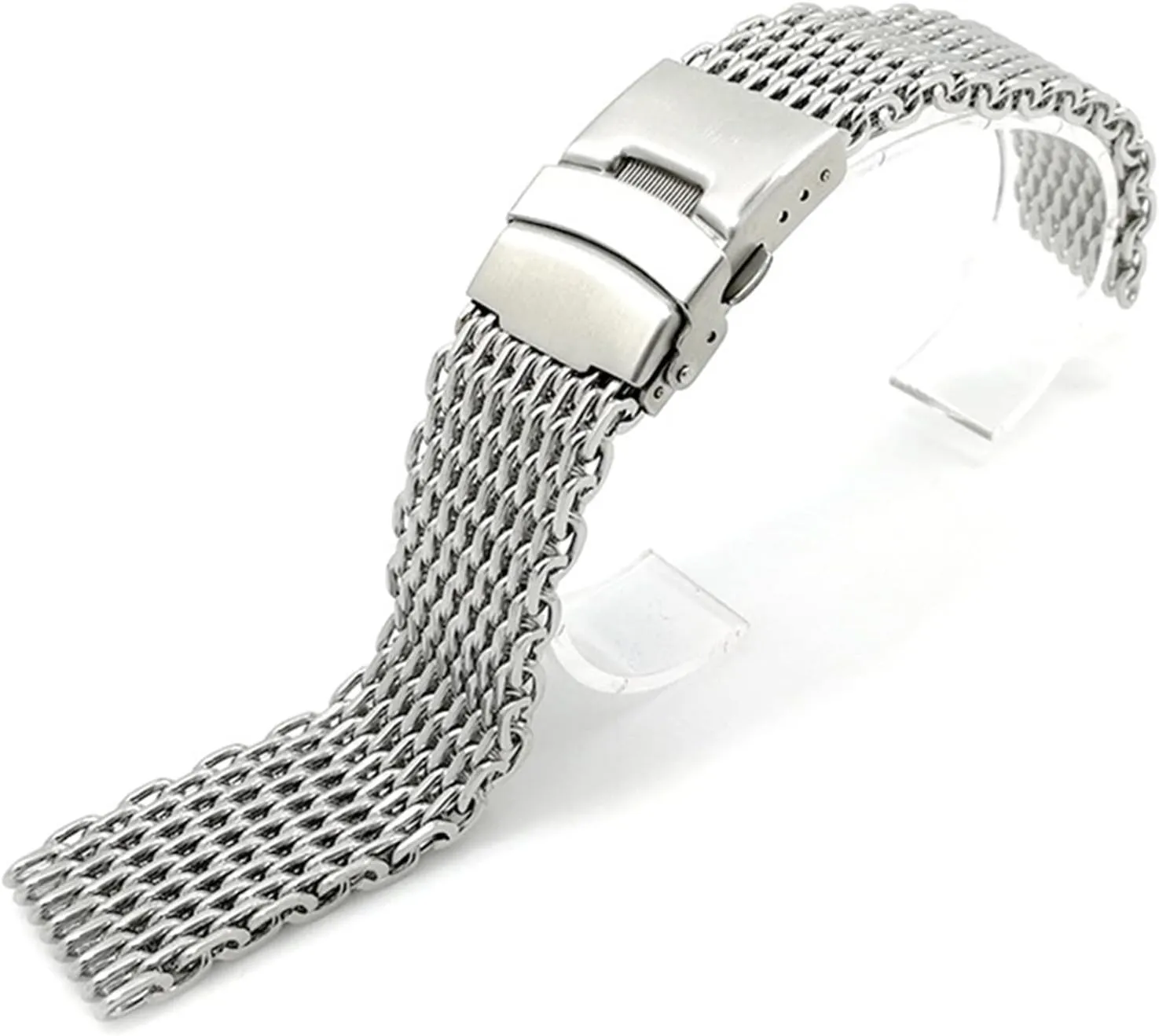 Milanese Shark Mesh wristband For Breitling Seiko OMG Watchband 20mm 22mm Stainless Steel Watch Band Strap Bracelet(Silver,22mm)