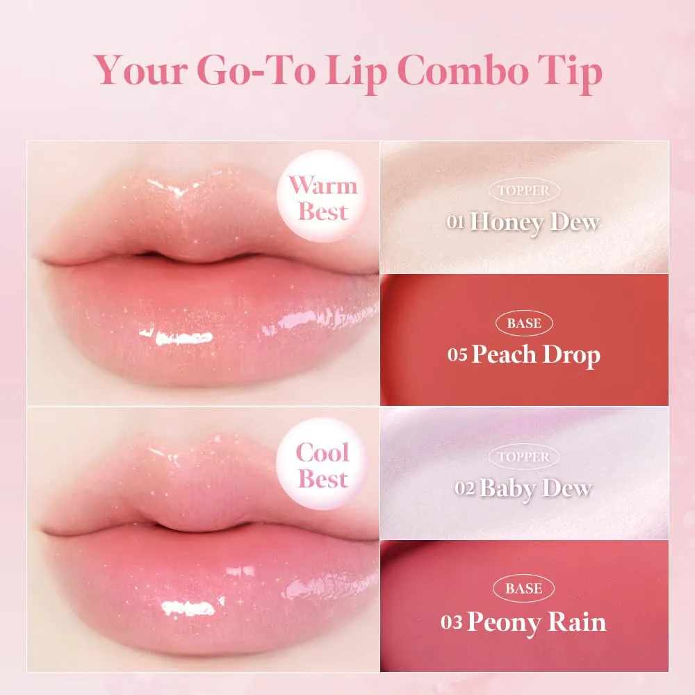 MILKTOUCH Dew Stain Sheer Lip Gloss (03 Peony Rain, 0.14 Fl Oz (Pack of 1))