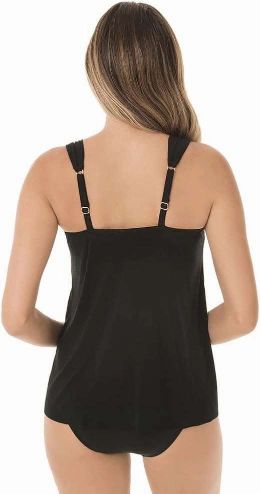 Miraclesuit Women's Swimwear Dazzle Scoop Neck Underwire Bra Tankini Bathing Suit Top