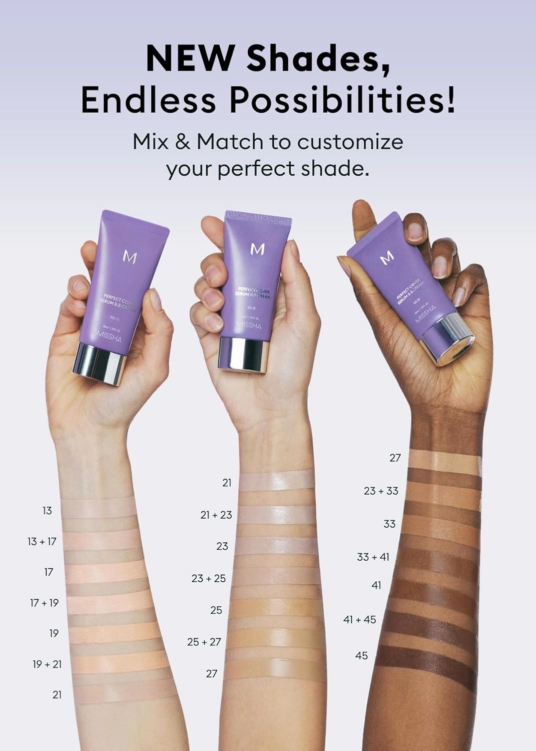 MISSHA M PERFECT COVER SERUM BB CREAM No.41 Medium Tan- Tan/Deep with Warm Undertone, Skin Tint, Tinted Moisturizer, Skin Care Foundation Makeup, Superfood Complex,Glass Skin, Korean Makeup,1.18 Fl oz