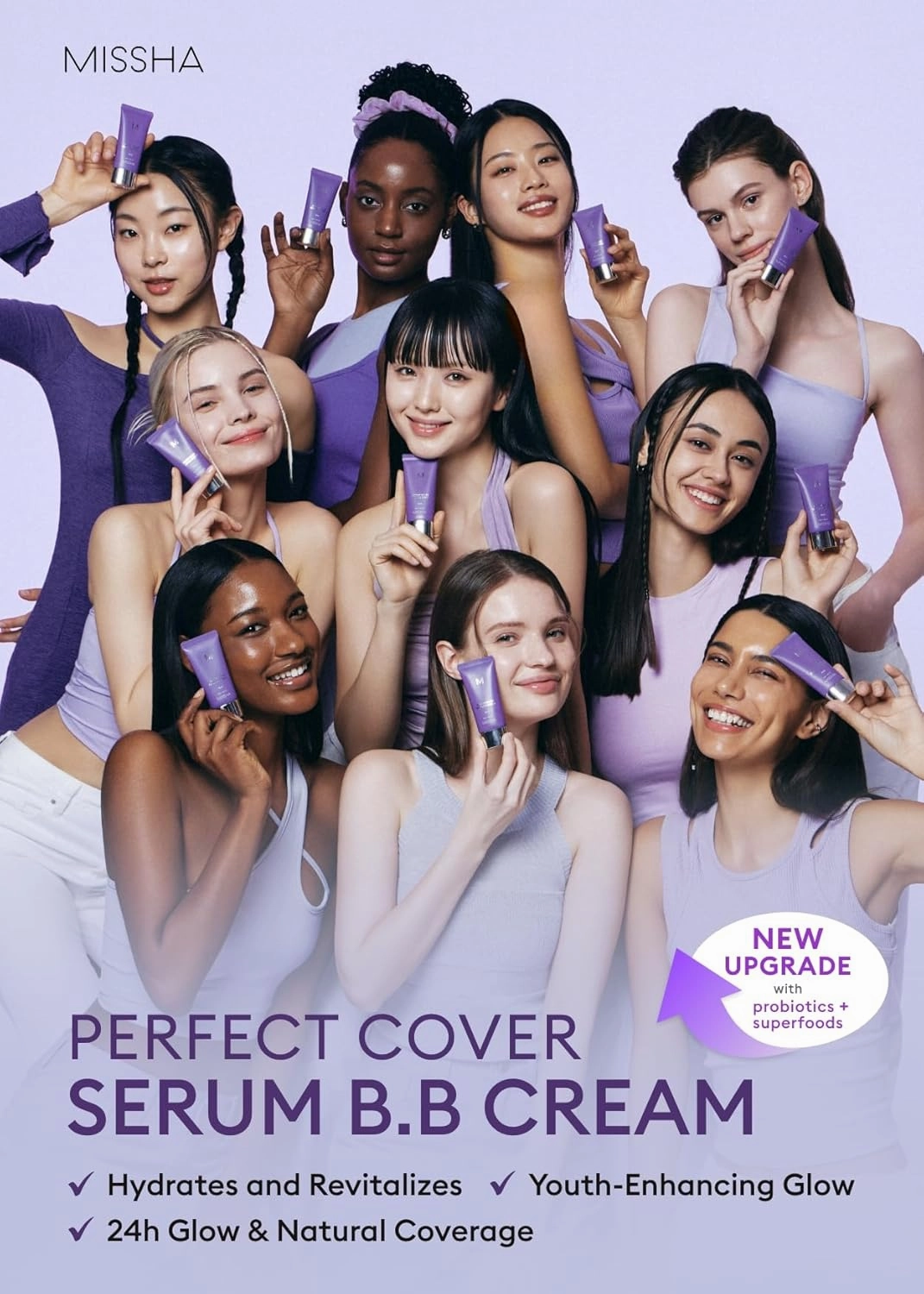 MISSHA M PERFECT COVER SERUM BB CREAM No.41 Medium Tan- Tan/Deep with Warm Undertone, Skin Tint, Tinted Moisturizer, Skin Care Foundation Makeup, Superfood Complex,Glass Skin, Korean Makeup,1.18 Fl oz