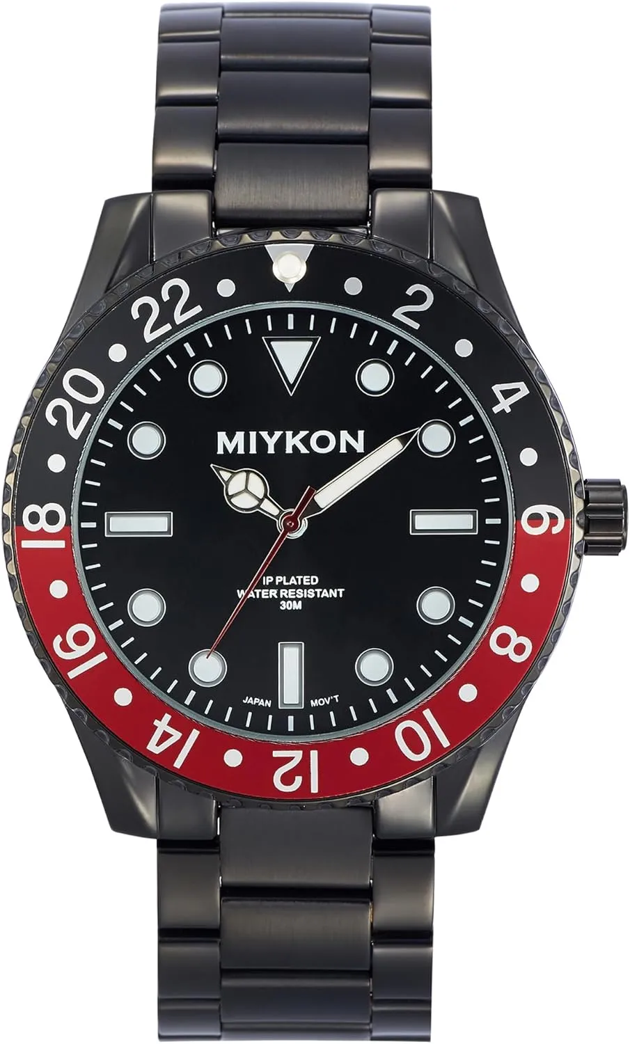 Miykon Dive Watches for Men | Casual Sports Analog Watch Men with Ion Polished Stainless Steel Bracelet | Luminous Hands, Scratch Resistant Glass, Japanese Quartz, 100ft Water Resistant
