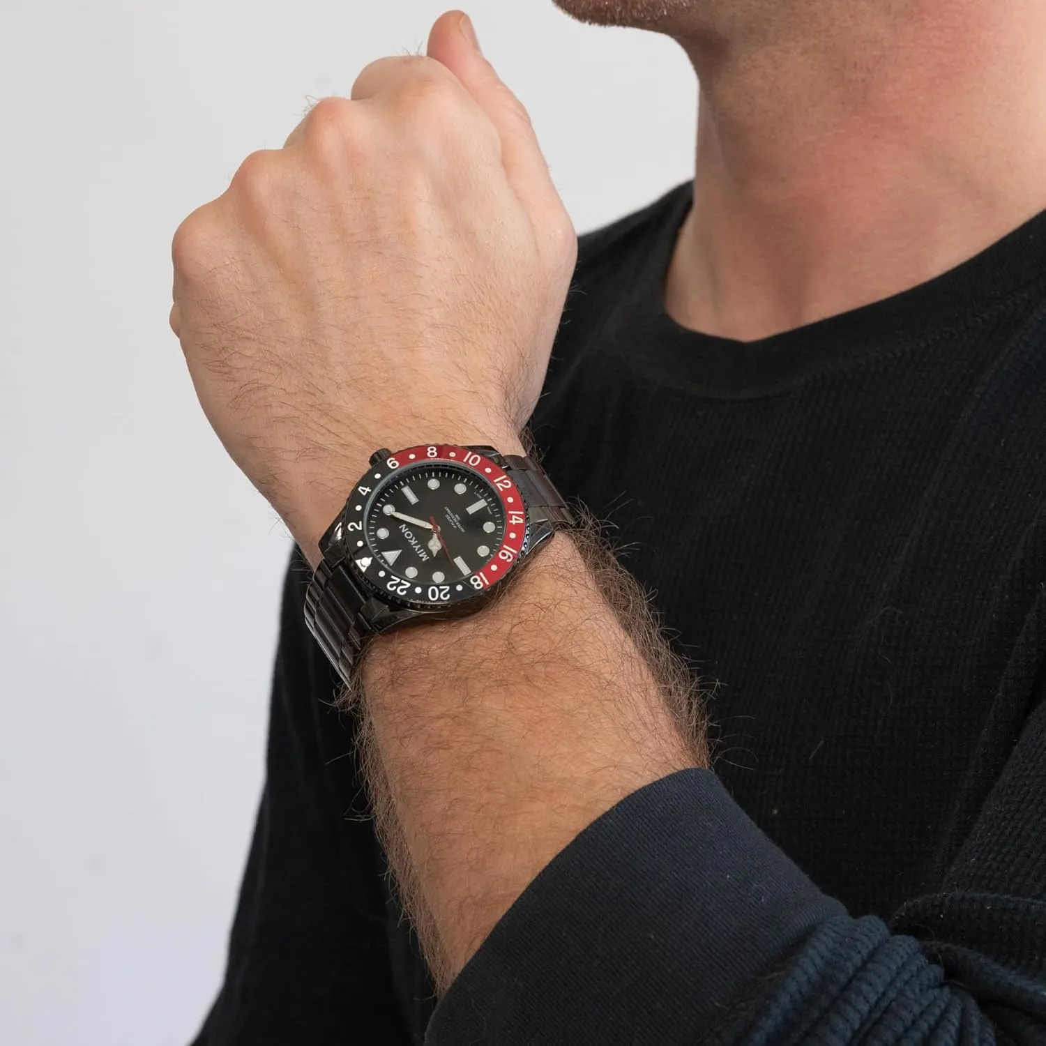 Miykon Dive Watches for Men | Casual Sports Analog Watch Men with Ion Polished Stainless Steel Bracelet | Luminous Hands, Scratch Resistant Glass, Japanese Quartz, 100ft Water Resistant