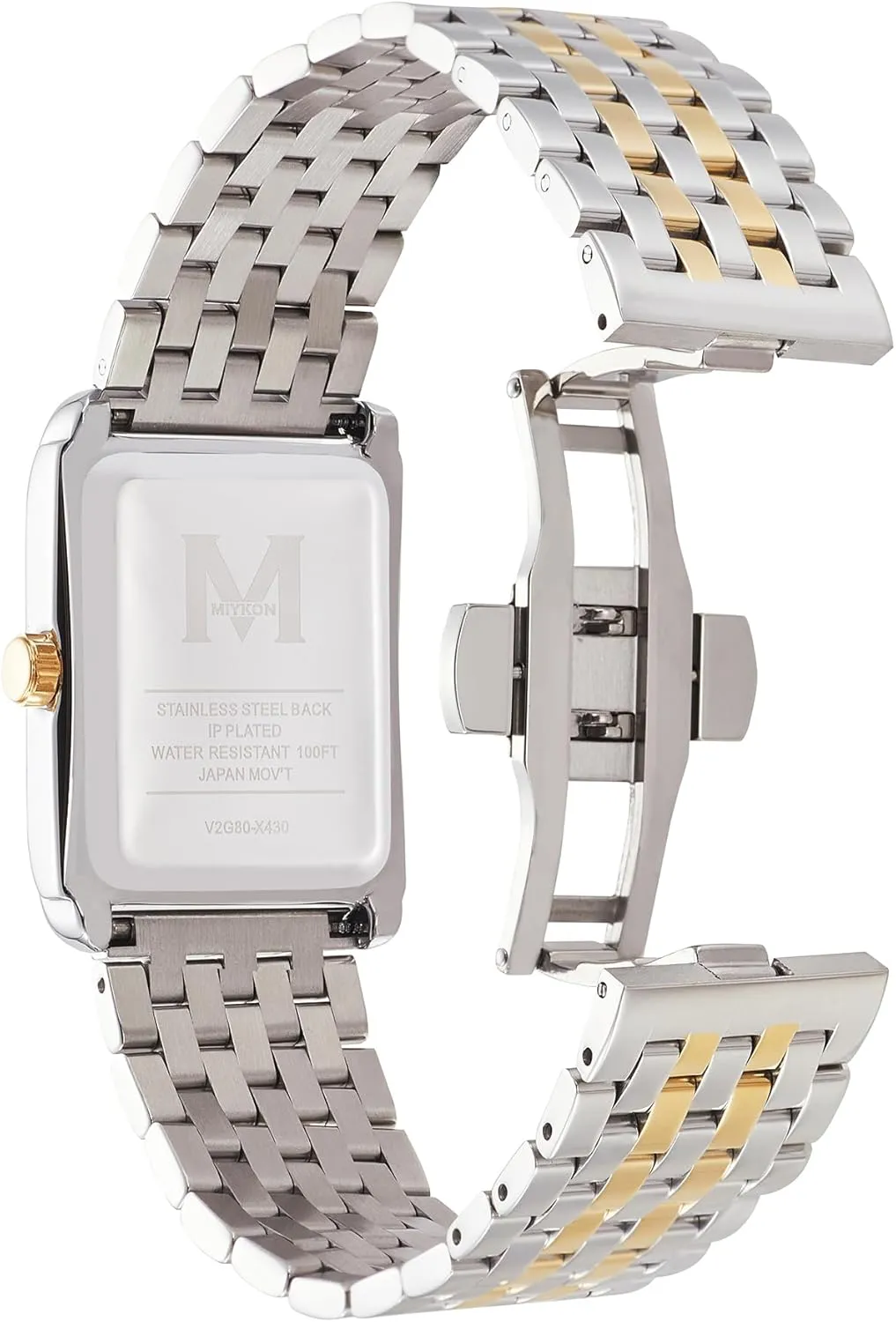 Miykon Vintage Watches for Men | Tank Square Mens Dress Watch with Ion Polished Solid Stainless Steel Bracelet | Scratch Resistant Glass, Japanese Quartz, 100ft Water Resistant