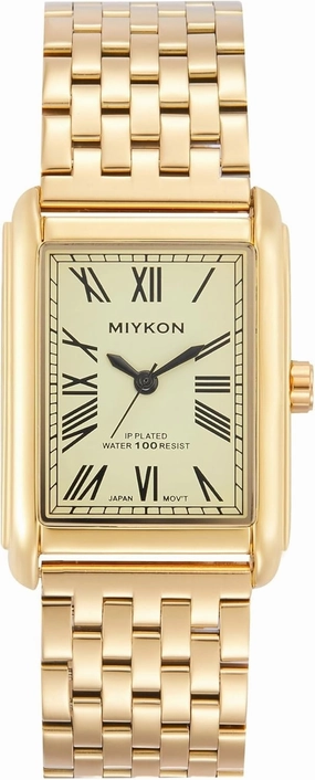 Miykon Vintage Watches for Men | Tank Square Mens Dress Watch with Ion Polished Solid Stainless Steel Bracelet | Scratch Resistant Glass, Japanese Quartz, 100ft Water Resistant