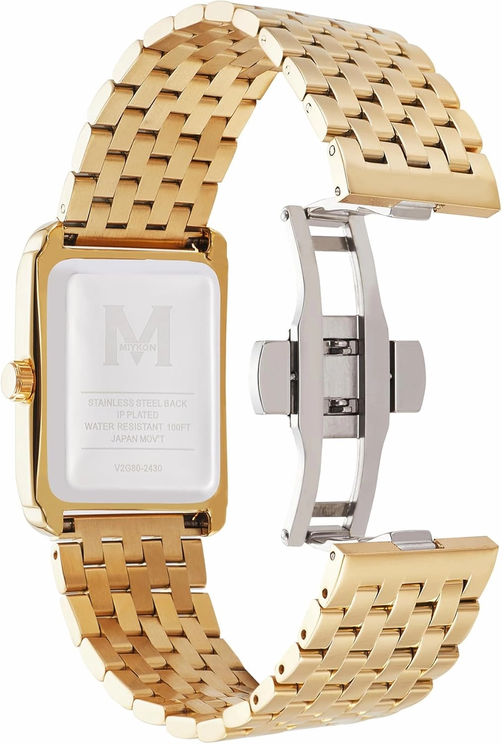 Miykon Vintage Watches for Men | Tank Square Mens Dress Watch with Ion Polished Solid Stainless Steel Bracelet | Scratch Resistant Glass, Japanese Quartz, 100ft Water Resistant