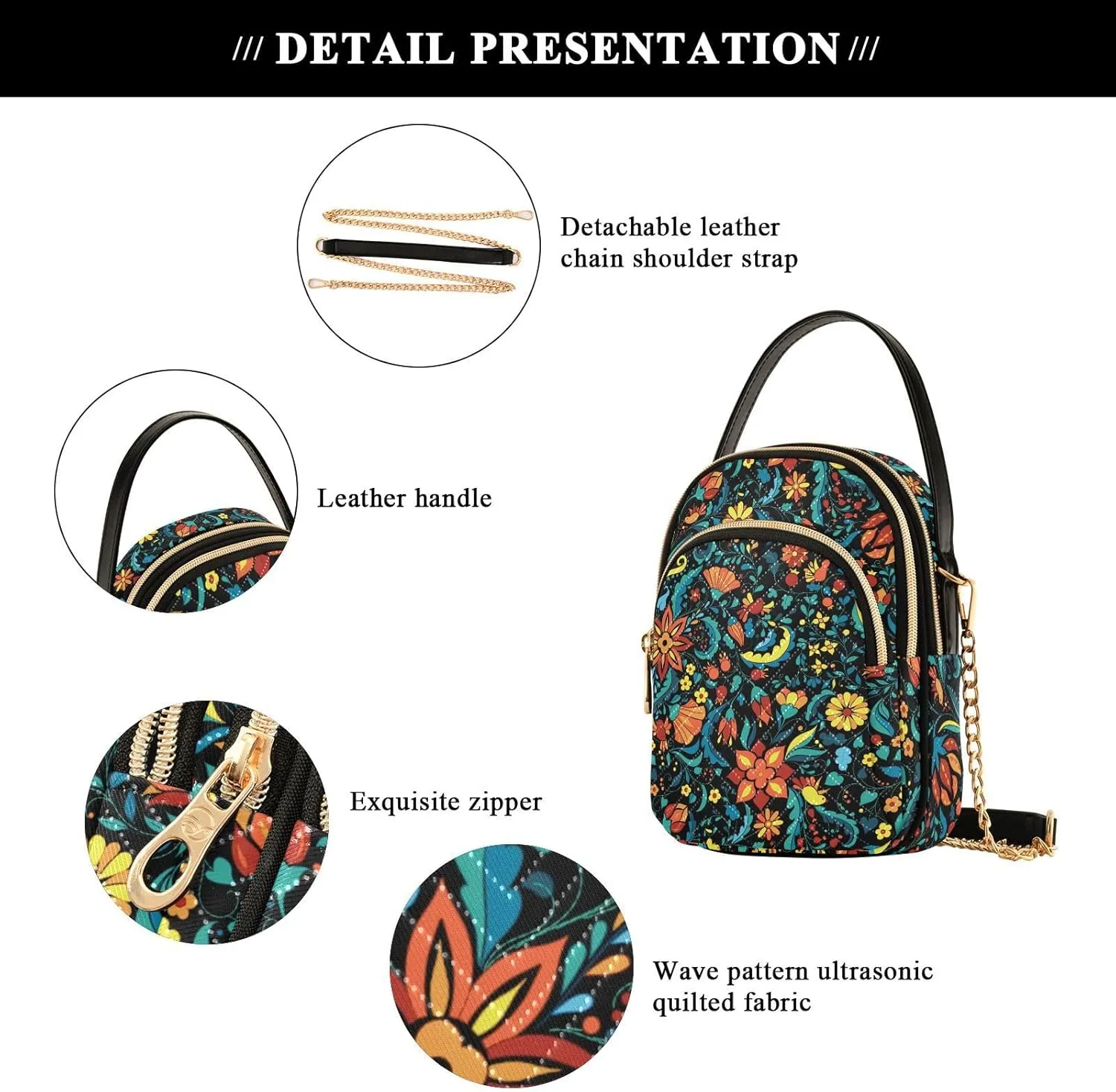 MNSRUU Quilted Crossbody Bags for Women Trendy, Women's Crossbody Handbags Pink Flower Travel Cell Phone Purses Bags