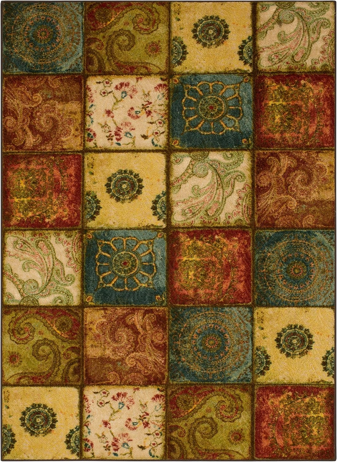 Mohawk Home Free Flow Artifact Panel Patchwork Accent Area Rug, 2'6"x3'10", Multi