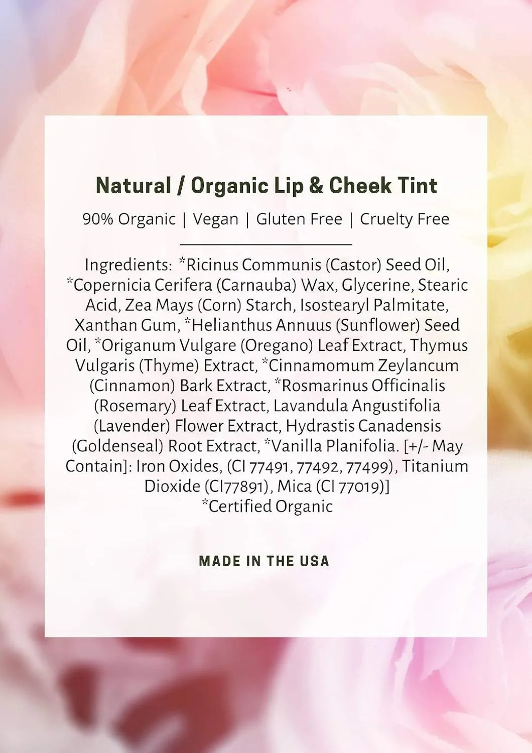 Mom's Secret Natural Organic Cream Blush Stick Cheek Tint, 100% Natural, Vegan, Gluten Free, Cruelty Free, Made in the USA, 0.18 oz. (Blush)