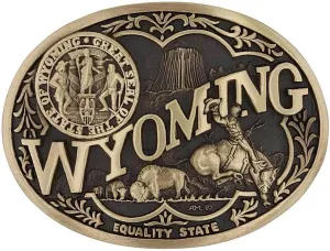 Montana Silversmiths Attitude State Heritage Oval Antiqued Patina Western Belt Buckle