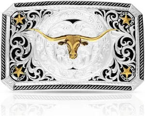 Montana Silversmiths Longhorn Cattle Drive Buckle