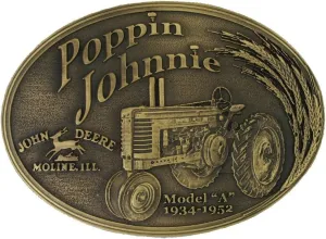 Montana Silversmiths Men's Model A Poppin Johnnie Heritage Attitude Belt Buckle Silver One Size
