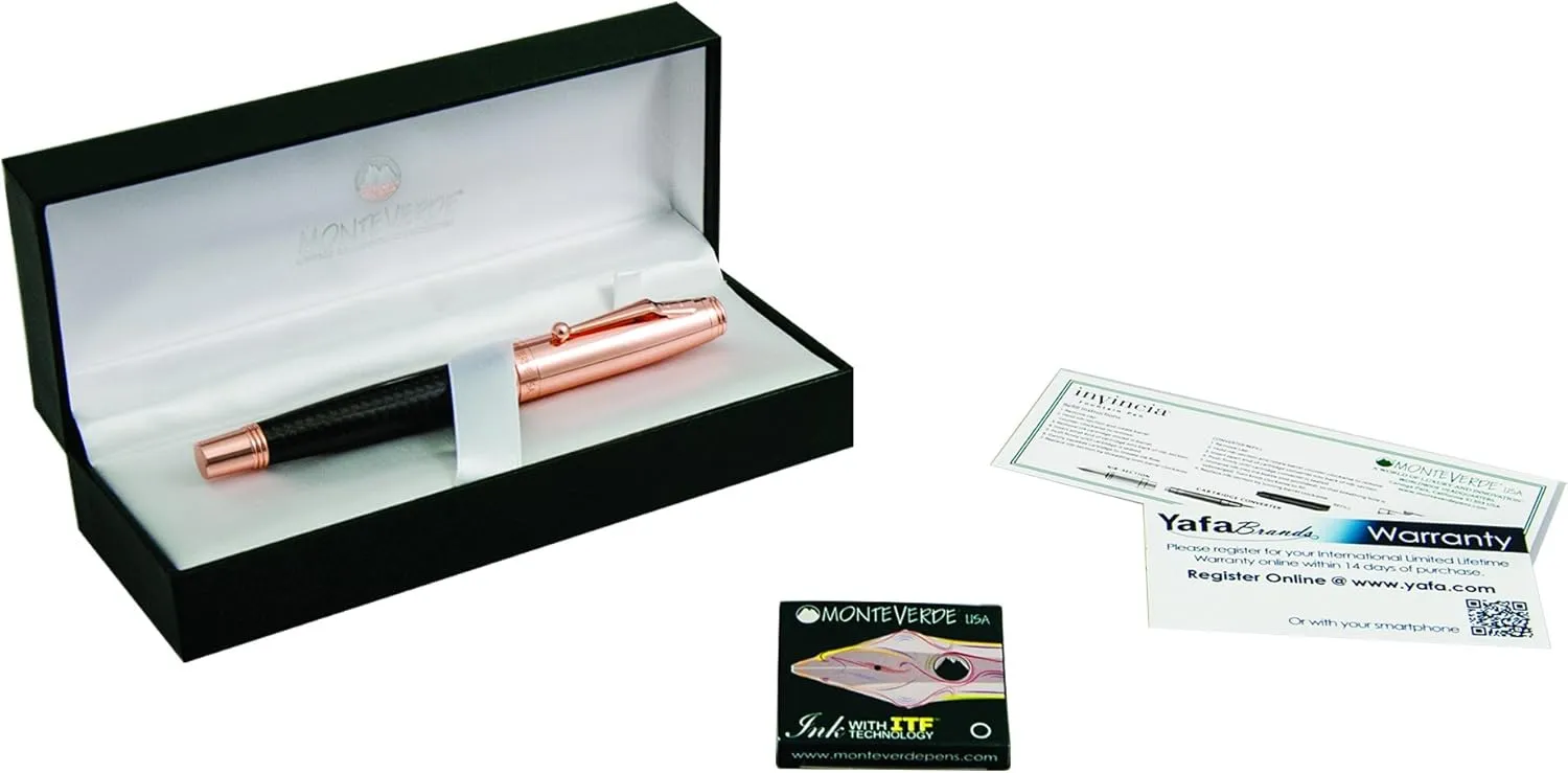 Monteverde Invincia Rose Gold Fountain Pen, Broad Nib (MV40062B)