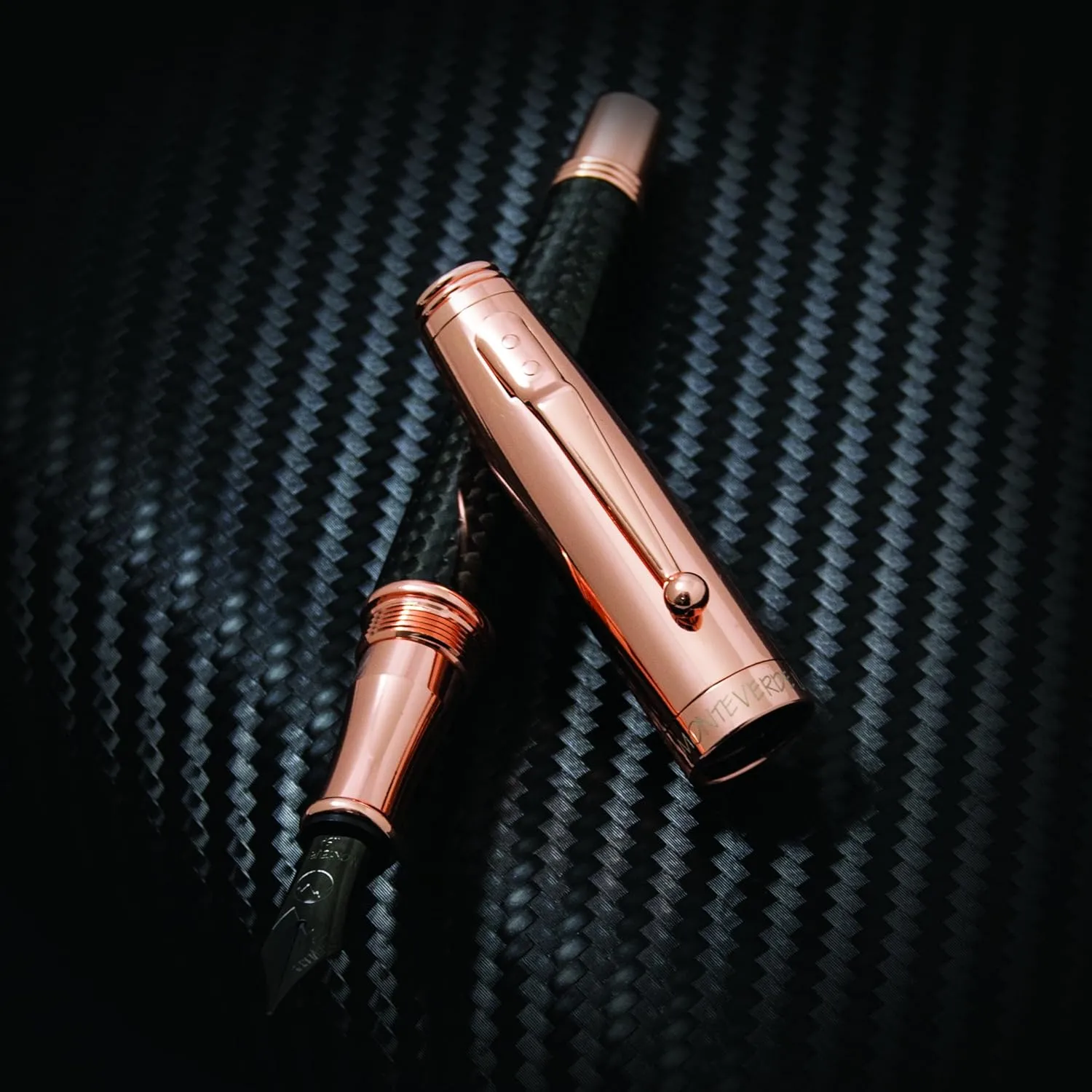 Monteverde Invincia Rose Gold Fountain Pen, Broad Nib (MV40062B)