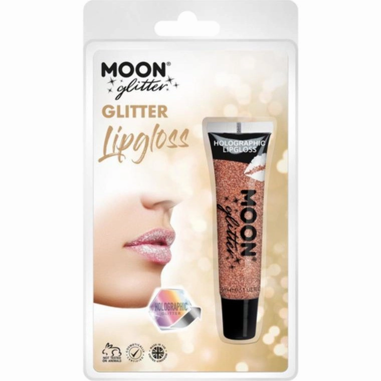 Moon Glitter Holographic Glitter Lipgloss, Rose Gold