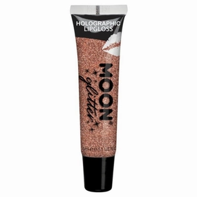 Moon Glitter Holographic Glitter Lipgloss, Rose Gold