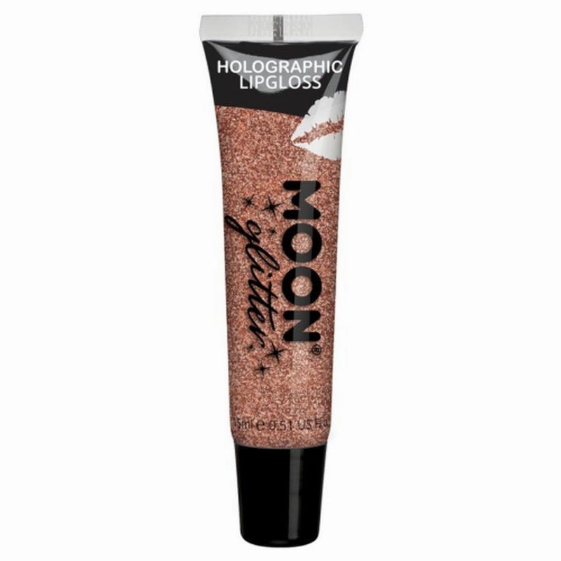 Moon Glitter Holographic Glitter Lipgloss, Rose Gold