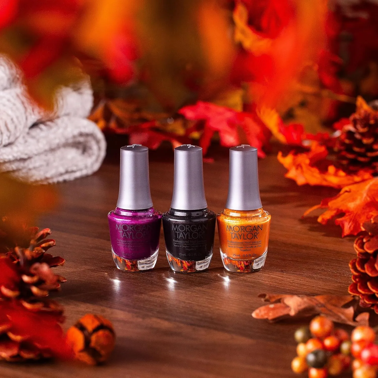Morgan Taylor Fall Change Of Pace Collection Value Packs - Professional Lacquer, Vibrant, Chip-Resistant, Fast-Drying, Long-Lasting, High-Shine (Pack #2, 3 pcs)