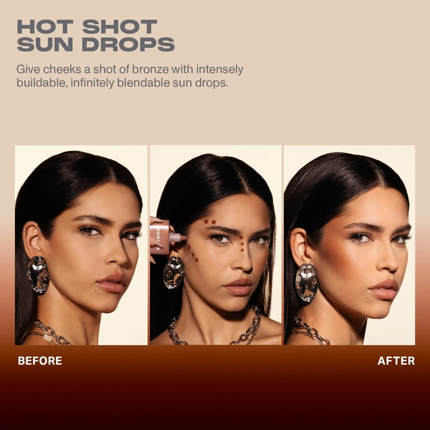 Morphe Hot Shot Sun Bronzing Drops - Waterweight Liquid Bronzer Drops with Niacinamide for Glowing Skin, Hydration & a Natural Radiant Finish - Rich Beach (1 Fl Oz)