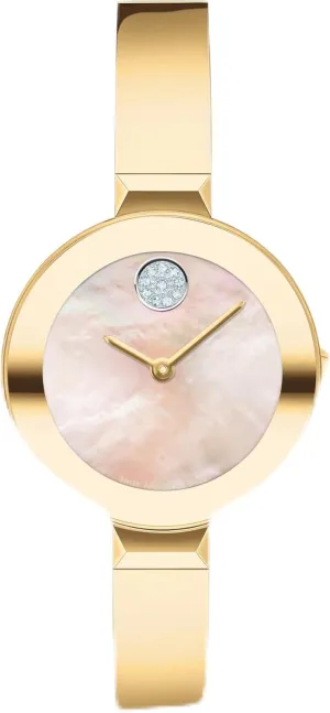 Movado Bold Bangles Women's Watch - Swiss Quartz Movement, Stainless Steel Bangle, Adjustable - 3 ATM Water Resistance - Luxury Fashion Timepiece for Her - 28mm