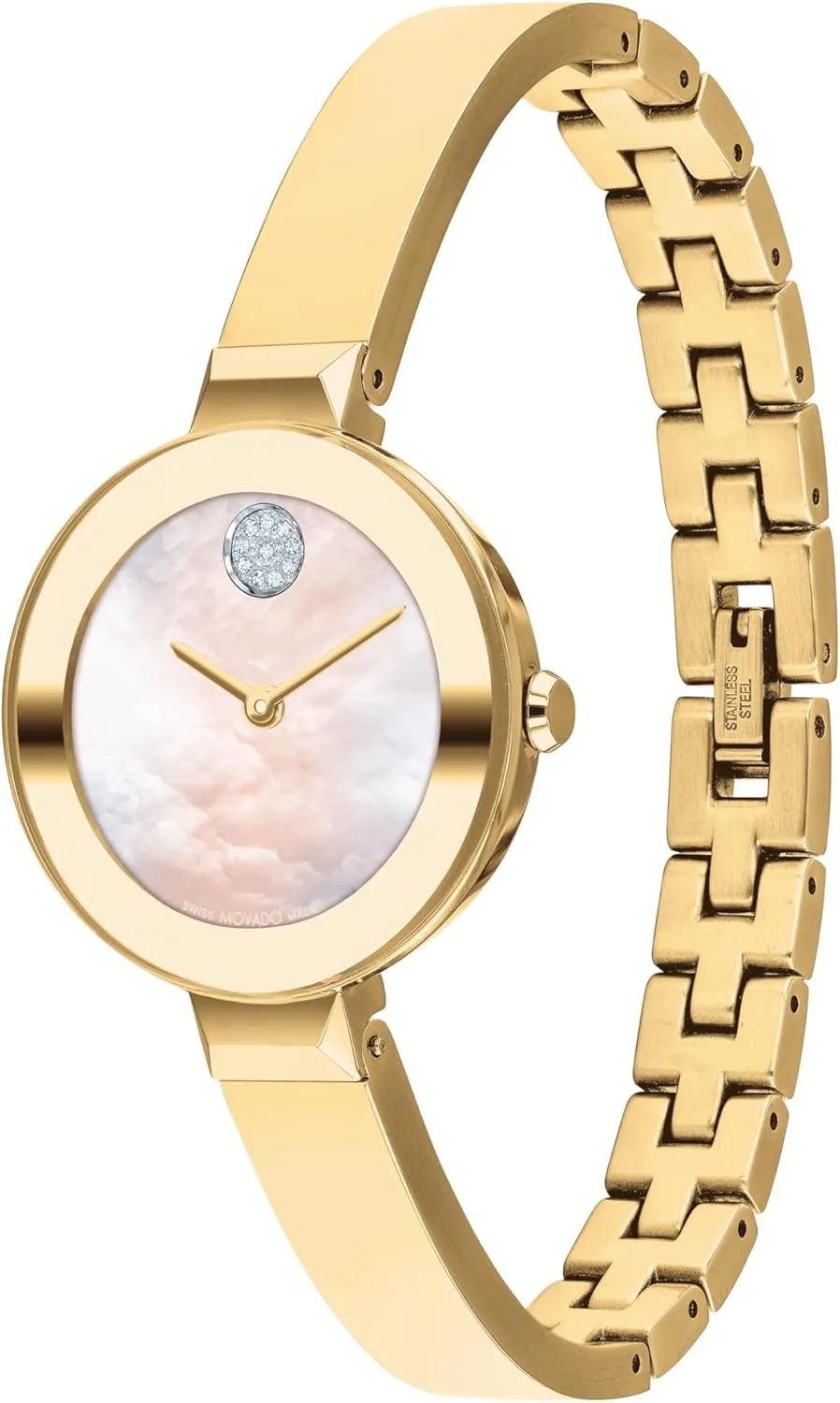 Movado Bold Bangles Women's Watch - Swiss Quartz Movement, Stainless Steel Bangle, Adjustable - 3 ATM Water Resistance - Luxury Fashion Timepiece for Her - 28mm