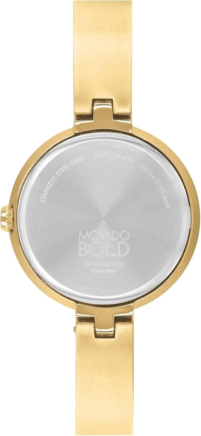 Movado Bold Bangles Women's Watch - Swiss Quartz Movement, Stainless Steel Bangle, Adjustable - 3 ATM Water Resistance - Luxury Fashion Timepiece for Her - 28mm