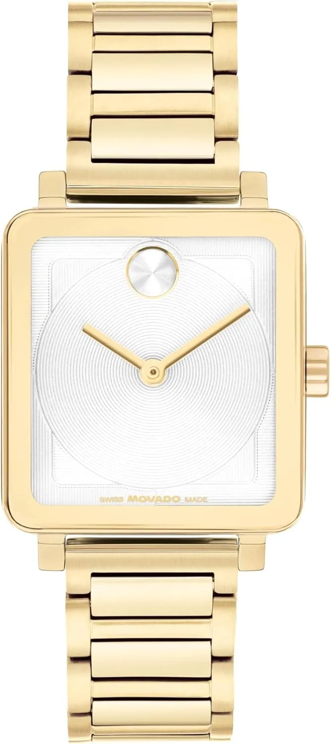 Movado Bold Evolution 2.0 Women's Luxury Tank Watch, Swiss Quartz Movement - Stainless Steel - Water-Resistant to 3ATM - Classic 28mm x 26mm Timepiece Gift for Her