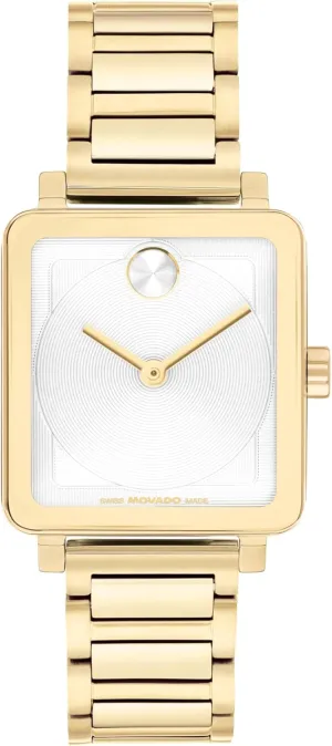 Movado Bold Evolution 2.0 Women's Luxury Tank Watch, Swiss Quartz Movement - Stainless Steel - Water-Resistant to 3ATM - Classic 28mm x 26mm Timepiece Gift for Her