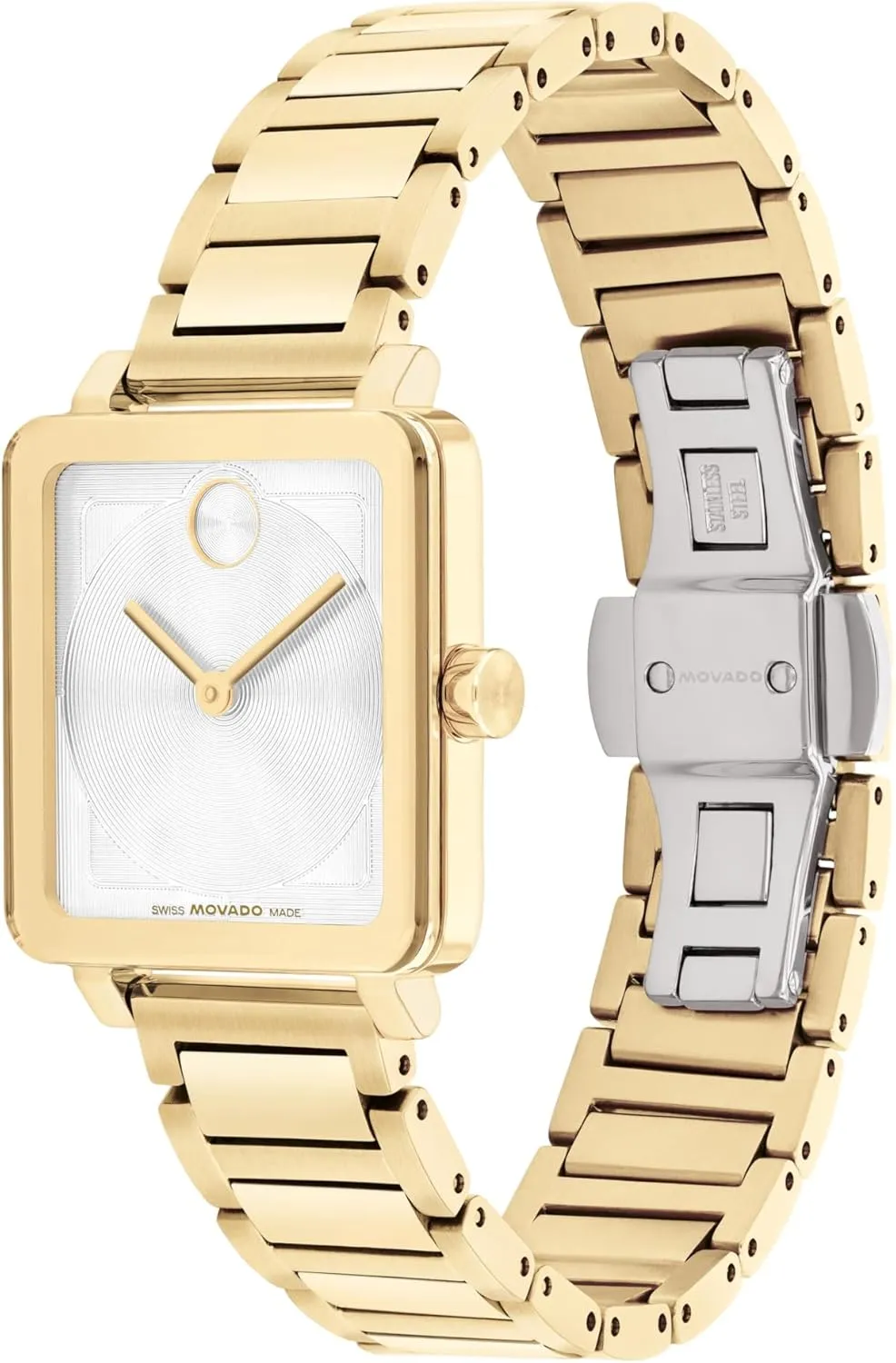 Movado Bold Evolution 2.0 Women's Luxury Tank Watch, Swiss Quartz Movement - Stainless Steel - Water-Resistant to 3ATM - Classic 28mm x 26mm Timepiece Gift for Her