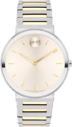 Movado Bold Horizon Men's Quartz Watch, Swiss Movement, Stainless Steel Bracelet, Water-Resistant up to 3ATM, Classic Timepiece - Gift for Him - 40mm