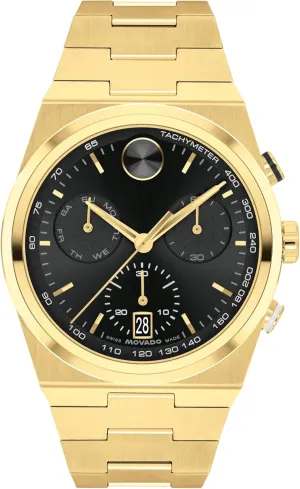 Movado Bold Quest Men's Luxury Chronograph Watch - Swiss Quartz Movement, Stainless Steel Bracelet, Water Resistance 50 Meters (5ATM) - Classic Timepiece - Gift for Him - 42mm