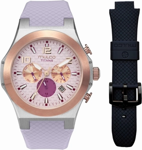 MULCO Titans Watches for Men & Women – Stainless Steel Quartz Watch with Minimalist Analog Display, Mother of Pearl & Crystal Accents, 100m Waterproof   Free Silicone Wristband (Color May Vary)