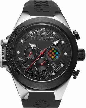 MULCO Watches for Women and Men Pride, Stainless Steel Case with Wrist Silicone Band, Quartz Multifunctional Movement, Analog Display, Crystal Diamonds and Gold Accents, 100m Water Resistant