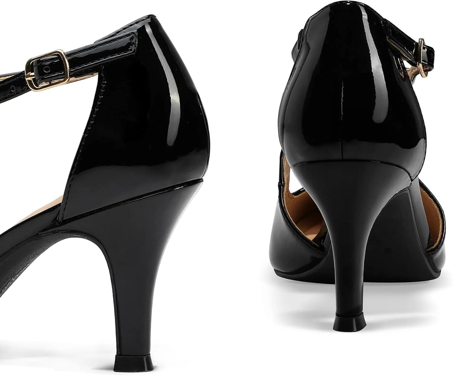 mysoft Women's Dress Shoes Closed Toe 3 Inch Heels Cross Strap Stiletto Pumps Wedding Prom Party Evening Formal Shoes