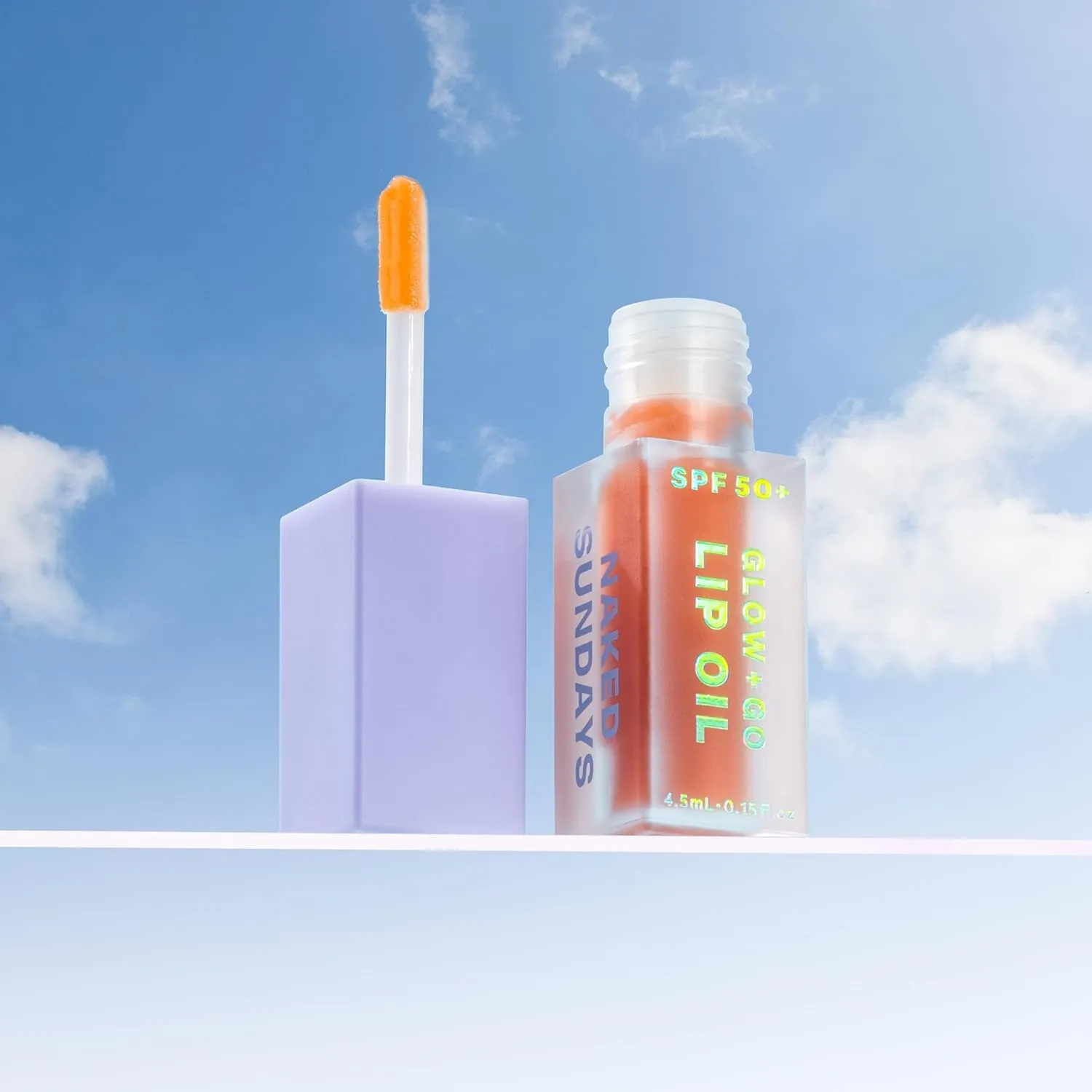 Naked Sundays SPF 50 Glow & Go Lip Oil – Salted Caramel | Lip Oil with Broad Spectrum SPF, Hydrating & Nourishing Lip Protection – 4.5ml