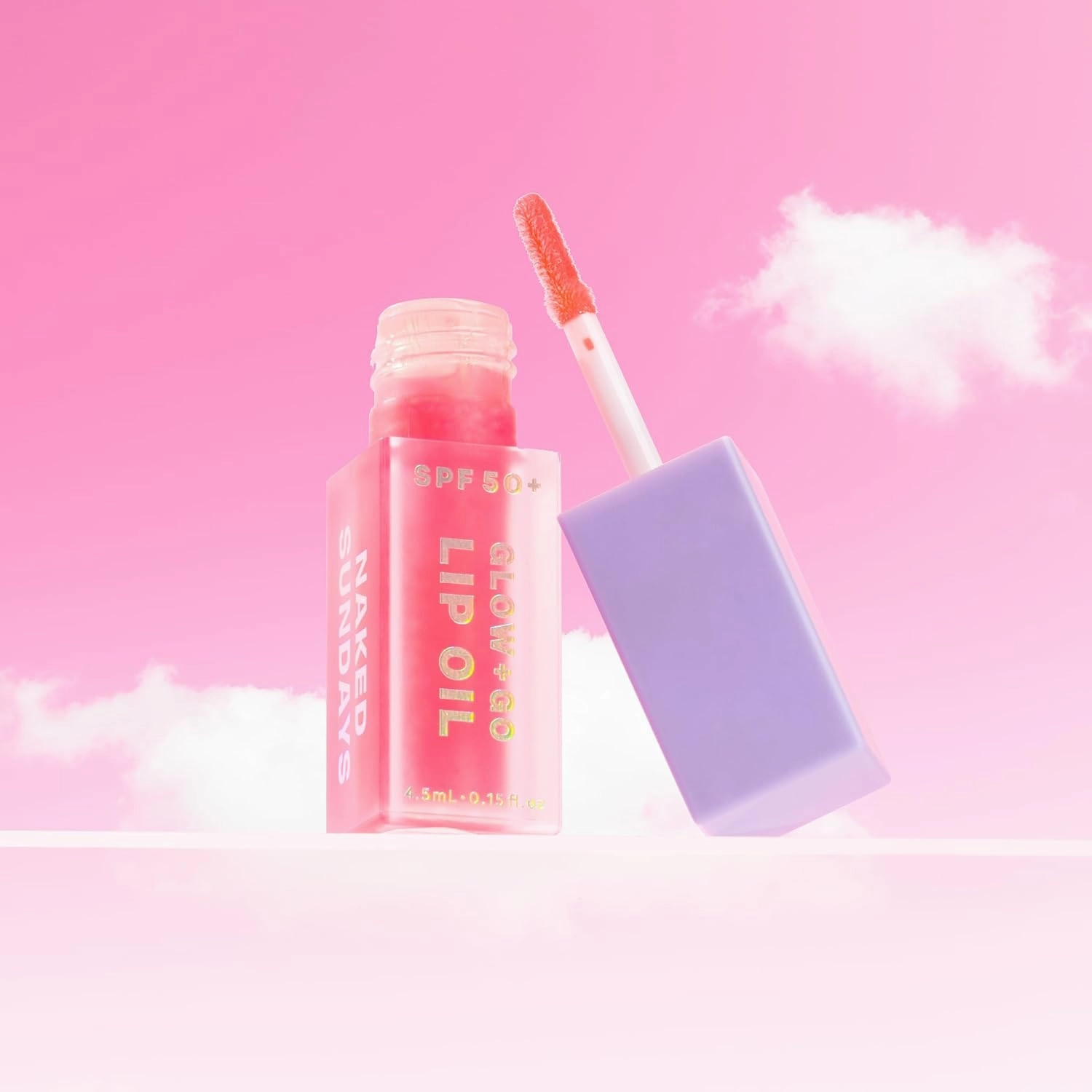 Naked Sundays SPF 50 Glow & Go Lip Oil – Watermelon | Lip Oil with Broad Spectrum SPF, Hydrating & Nourishing Lip Protection – 4.5ml