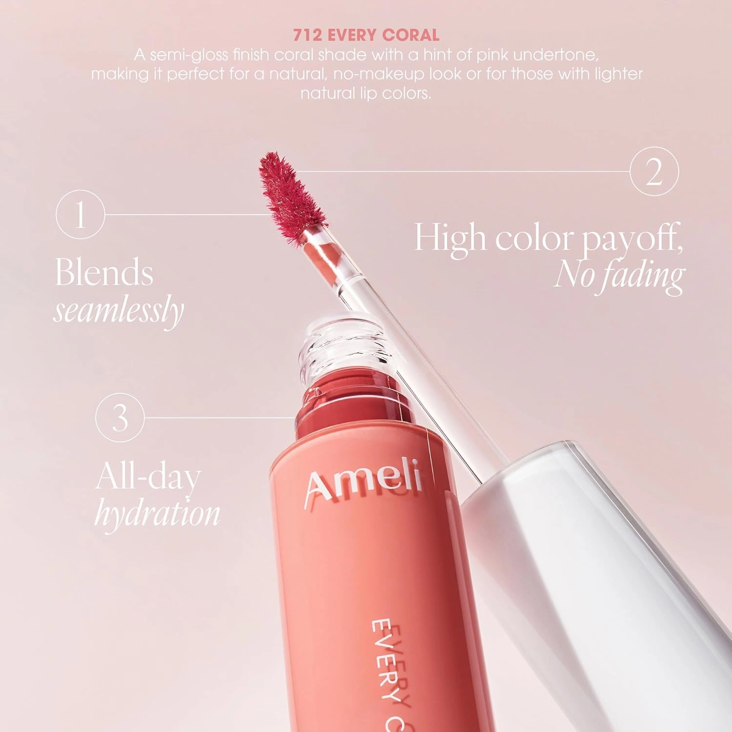 NARCISSISM LIP TINT 712 EVERY CORAL, Soft Shine Tinted Lip Stain, Conditions Lips   Gives a Natural, Dewy Flush (4.5g, 0.01 oz.)